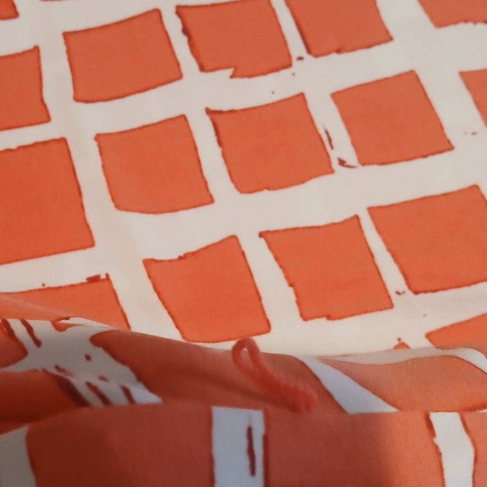 Liz Claiborne 3x Woman Dress Coral White Geometric Print 3/4 Sleeve Midi Stretch - Picture 11 of 12
